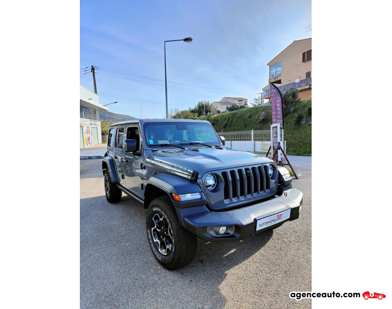 Achat voiture occasion, Auto occasion pas cher | Agence Auto Jeep Wrangler 2.0 HYBRID 380H 270 4XE PHEV UNLIMITED RUBICON Gris Année 2021 Automatique Hybride